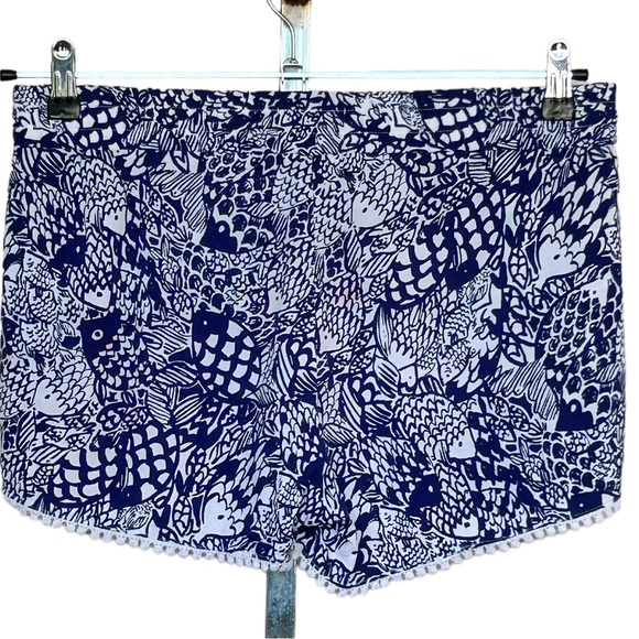 Lilly Pulitzer & Target Fish Print Elastic Waist Pull On Shorts Size - Picture 4 of 4